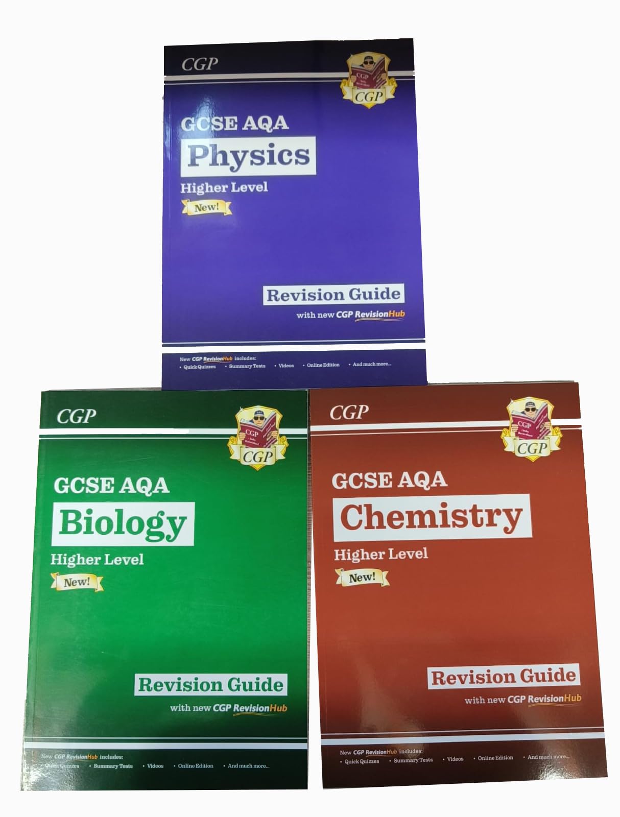 New GCSE Biology AQA Revision Guide & Chemistry, Physics Higher includes Online Edition 9-1 Videos & Quizzes Collection 3 Books Set