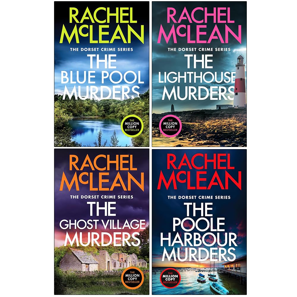 Dorset Crime Series 7-10 Collection 4 Books Set By Rachel McLean (The Blue Pool Murders, The Lighthouse Murders, The Ghost Village Murders & The Poole Harbour Murders)