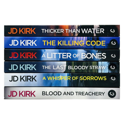 DCI Logan Crime Thrillers 1-6 Books Collection Set By JD Kirk (A Litter of Bones, Thicker Than Water, The Killing Code, Blood and Treachery, The Last Bloody Straw, A Whisper of Sorrows)