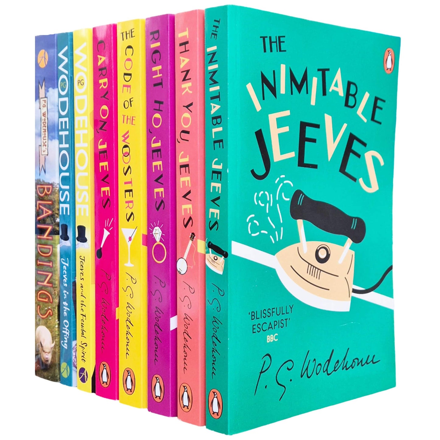Jeeves & Wooster Series 8 Books Collection Set (The Inimitable Jeeves, Carry On, Jeeves, Thank You, Jeeves, Right Ho, Jeeves, Jeeves in the Offing, The Code of the Woosters, Blandings & 1 More)