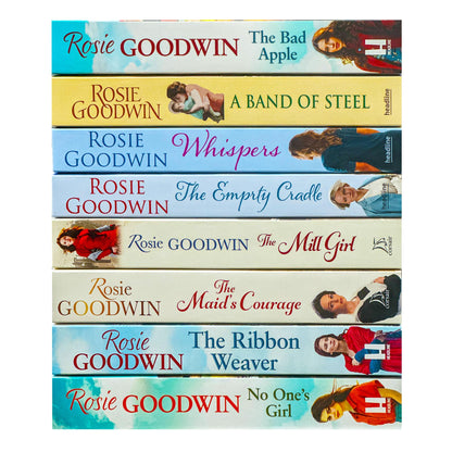 Rosie Goodwin Collection 8 Books Set (The Maid's Courage, Ribbon Weaver, No One's Girl, The Mill Girl, Bad Apple, A Band of Steel, Whispers, The Empty Cradle)